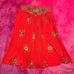 Red Beaded Skirt